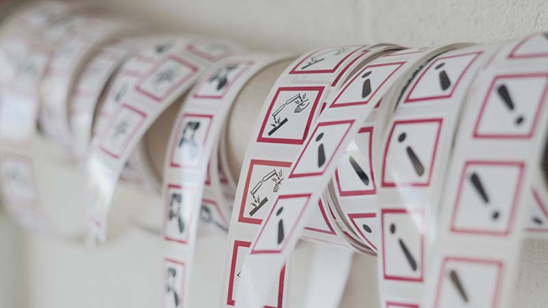 Compressed Air Hazard Warning Labels Stickers COSHH PPE 